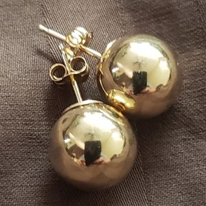 Gold ball earrings